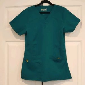 NWOT WonderWink Green Scrub Top size XS